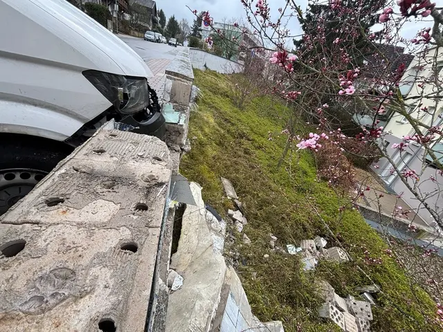 Lieferwagen in Mauer | Foto: Pol Bad Bergzabern
