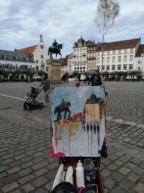 Pleinairmalerei am Rathausplatz Landau | Foto: Aparte Kunst Galerie