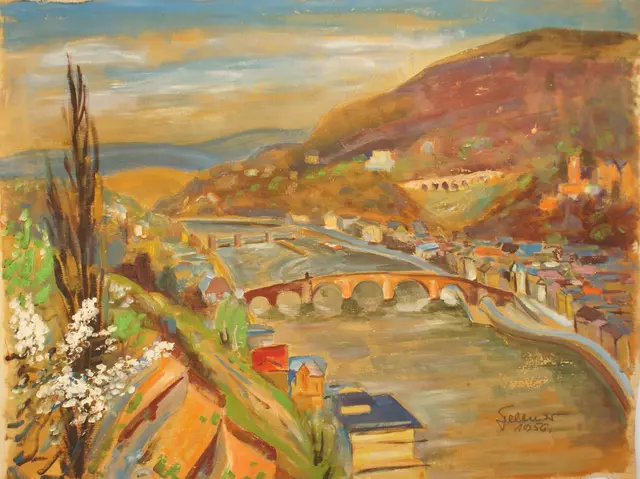 Ludwig Fellner, Heidelberg am Neckar, 1956, Öl, 60x80 cm | Foto: Johannes Fasolt