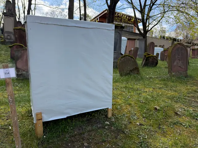 Vor der Sanierung kommen Grabsteine auf dem Alten Jüdischen Friedhof zum Schutz unter die Haube. | Foto: dpa