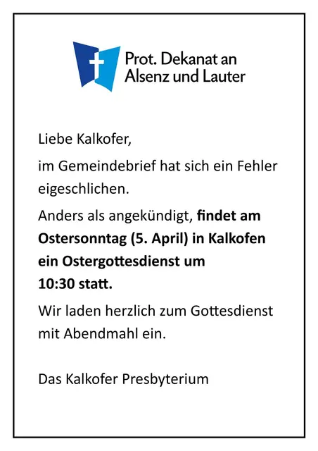 Foto: @Kalkofer Presbyterium