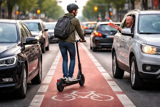 Neue E-Scooter-Regeln: Ab April gelten die neuen Vorschriften. | Foto: Frank Schäfer / mit KI erstellt