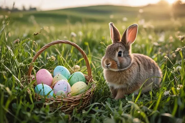Der Ostersonntag 2026 soll freundlich und mild werden - die Ostereier können also im Freien gesucht werden (Symbolbild erstellt mit KI) | Foto: Heike Schwitalla