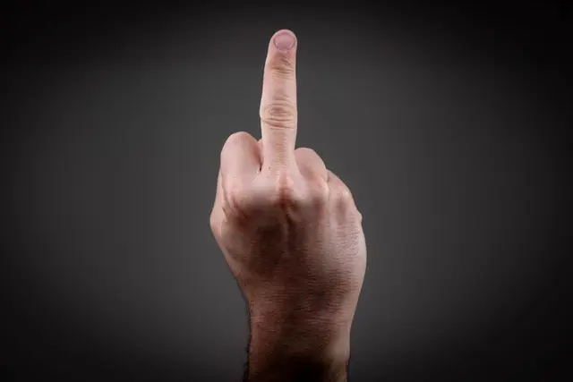Grundsätzlich wenig elegant: Der Stinkefinger im Arbeitskontext. | Foto: dpa