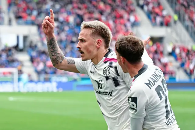 Fingerzeig im Abstiegskampf: Phillip Tietz und der FSV Mainz 05. | Foto: Uwe Anspach/dpa