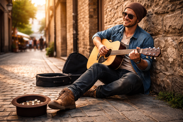 Straßenmusiker (Symbolfoto erstellt mit KI) | Foto: Heike Schwitalla