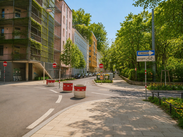 Im Superbock bleibt durch die Einbahnstraße mehr Platz fürs Parken, weil Autos 60 oder 45 Grad quer zur Fahrbahn parken können.  | Foto: Julia Glöckner