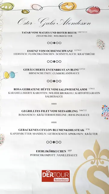 Das Galadinner am Abend des Ostersonntags. | Foto: Volker Widdrat