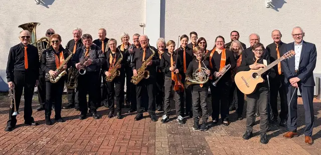 Die Kolpingskapelle Ramsen am 22.3.26. Rechts im Bild Dirigent Matthias Schwantner. | Foto: Mara Maier