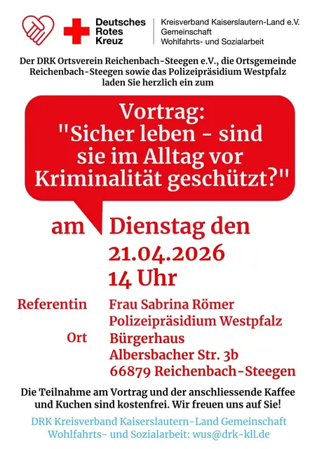 Vortrag: „Sicher leben – sind Sie im Alltag vor Kriminalität geschützt?“ | Foto: drk