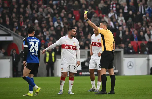 Kassierte eine Gelbsperre: Stuttgarts Deniz Undav (M.). | Foto: Marijan Murat/dpa