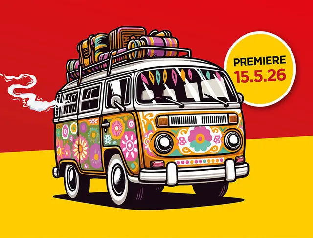 Ab dem 15. Mai 2026 bringt die Badisch Bühn mit „E vornehme Bagasch“ eine humorvolle Geschichte über zwei unkonventionelle Hippies auf die Bühne.  | Foto: Foto Badisch Buehn