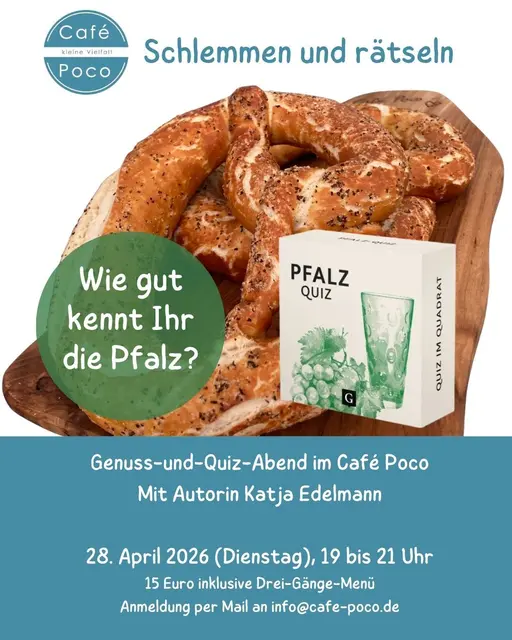 Pfälzer Genuss-und-Quiz-Abend am 28.4. im Café Poco Speyer | Foto: Katja Edelmann