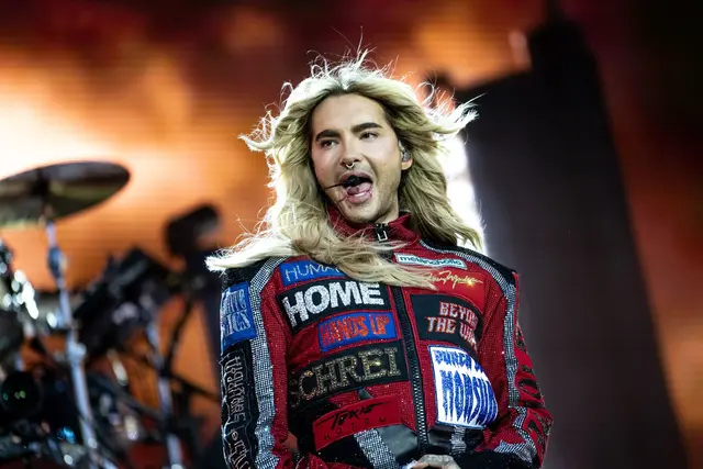 Bill Kaulitz von Tokio Hotel singt beim 20 Jahre "Durch den Monsun" Konzert. (zu dpa: «Findet er die große Liebe? Bill Kaulitz hat Torschlusspanik») | Foto: dpa