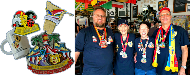 Ein denkwürdiger Tag; die Freundschaftsbriefe sind getauscht, die Orden verliehen: Prinz Reiner II., Presseoffizierin Andrea, Prinzessin Meike I., Adjudant Burkhard (v.l.) im Deutschen Brauhaus in Swakopmund.  | Foto: privat