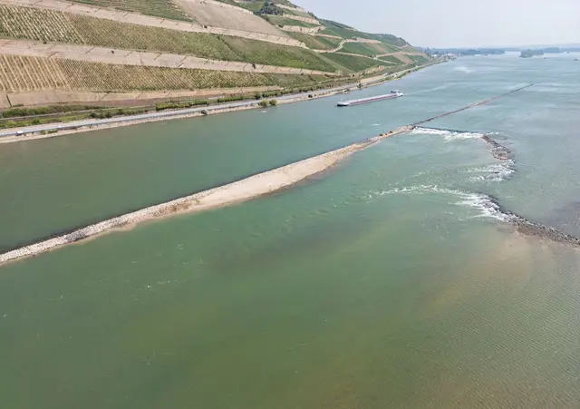 Das Schiff berührte bei Bingen den Grund des Flusses. (Symbolbild) | Foto: Boris Roessler/dpa