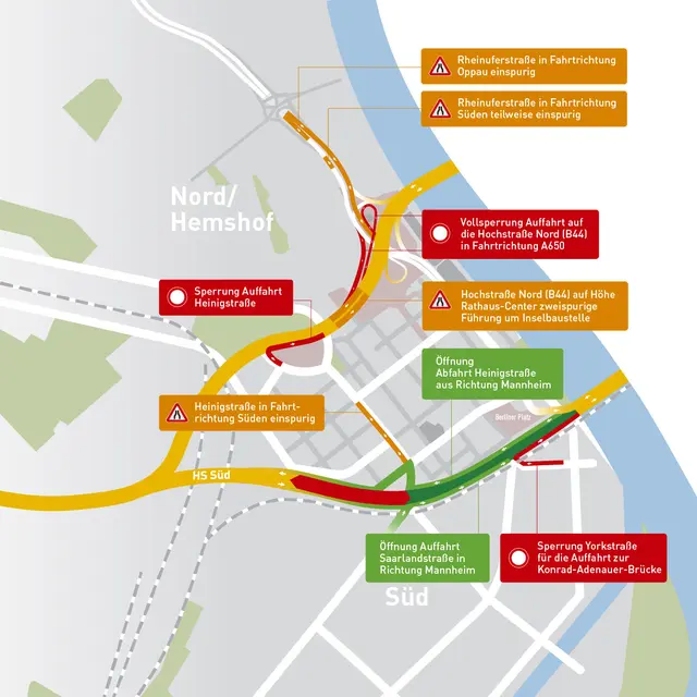 Verkehrssituation im Mai | Foto: Stadt Ludwigshafen