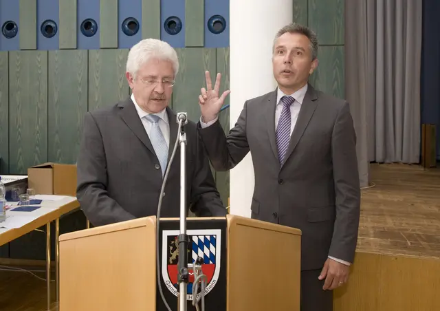 Redner beim Kreis-Jubiläum 2023 im Kultur- und Kongresszentrum Palatin in Wiesloch. | Foto: Landratsamt Rhein-Neckar-Kreis