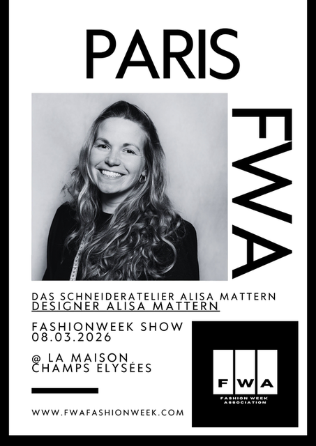 Auch Alisa Mattern vertrat das deutsche Handwerk bei der Paris Fashionweek FW 2026 Saison hervorragend | Foto: FWA Fashionweek Association