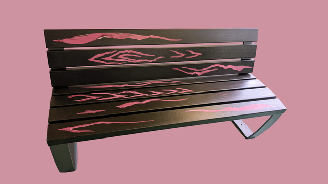 gespendete Sitzbank der Frauengruppe "Black&amp;Beautiful" Speyer in Kooperation der Malerwerkstatt der Schule im Erlich | Foto: Sylvia Holzhäuser