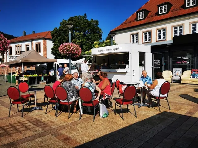 Ein Bild zum Wochenmarkt in Landstuhl: Stände und Einkaufssituationen als Hinweis auf den vorgezogenen Termin Ende April. | Foto: Verbandsgemeinde Landstuhl