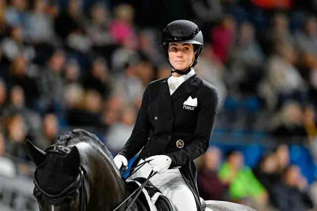  Lisa Müller gewann mit D'Avie in Mannheim die Kür (Archivbild). | Foto: Uwe Anspach/dpa