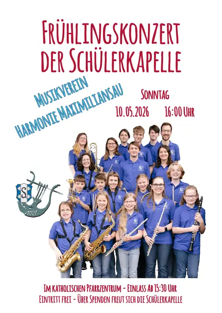 Das Plakat wirbt für das Frühlingskonzert am 10. Mai, 16 Uhr.