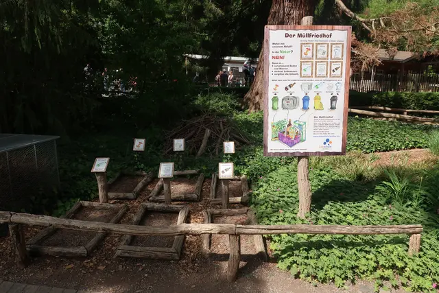 Kinder können in der Zooschule ganz viel lernen, zum Beispiel wo der Müll hingehört oder auch wieder nicht.   | Foto: Jennifer Warzecha