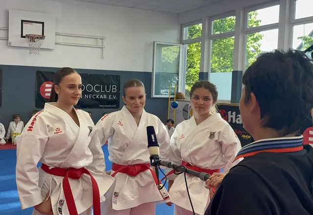 Das U16 Kata-Team im Interview (vlnr.) Luisa Schaudig, Mariel Goethe &amp; Dana Baghdijian | Foto: BCRN