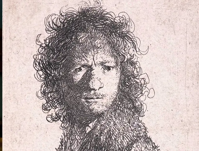 Ab dem 23. Mai 2026 zeigt das Kunstmuseum Karlsruhe mit der Ausstellung „Expressiv! Grafik von Dürer bis Schlichter“ erstmals in großem Umfang die Schätze seiner grafischen Sammlung. | Foto: Rembrandt, Selbstbildnis mit gerunzelter Stirn Foto Kunstmuseum Karlsruhe