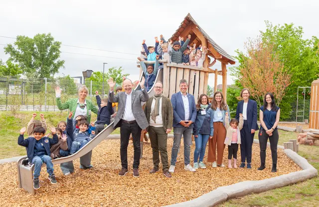 Das neue Kinderhaus Franklin-Süd erweitert das Betreuungsangebot im Mannheimer Stadtteil Franklin um 100 Plätze. Das sanierte Gebäude verbindet Geschichte, moderne Pädagogik und Nachhaltigkeit. | Foto: Stadt Mannheim, Robin Eichelsheimer