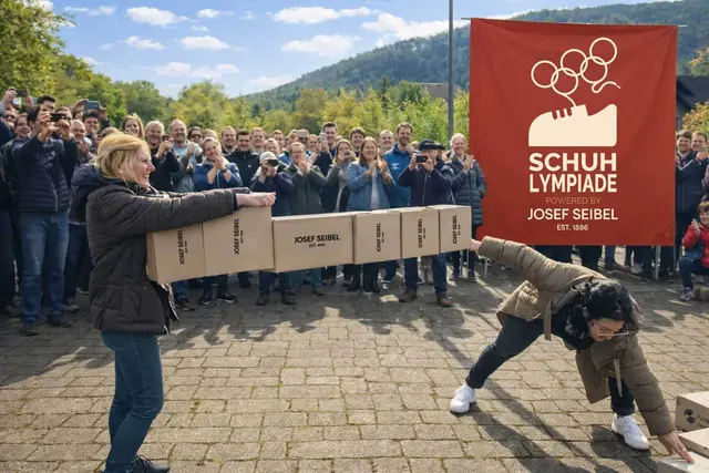 Beim horizontalen Kistenstapeln kommt es auf Balance und Teamwork an.