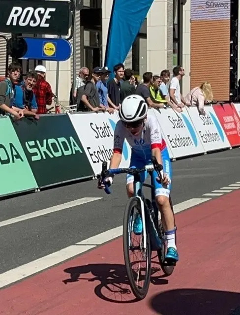 Constantin la Cava bei seiner Zieleinfahrt der U13 | Foto: |HSchäffer