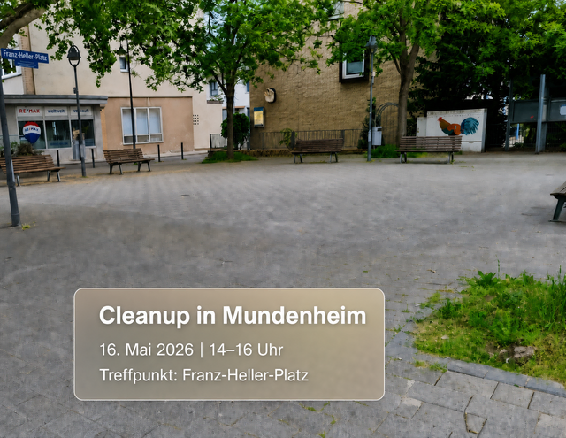 Franz-Heller-Platz in Ludwigshafen-Mundenheim, Treffpunkt der Cleanup-Aktion der Stadtfüchse LU – Süd/Mundenheim.
 | Foto: Stadtfüchse LU - Süd/Mundenheim