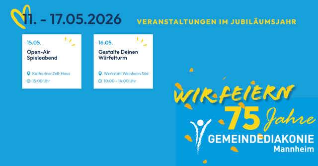 Wir feiern 75 Jahre Gemeindediakonie Mannheim - seien Sie dabei! | Foto: Gemeindediakonie Mannheim