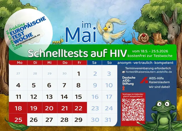 Flyer Europäische Testwoche November 2026 | Foto: hochgeladen von AIDS-Hilfe Kaiserslautern