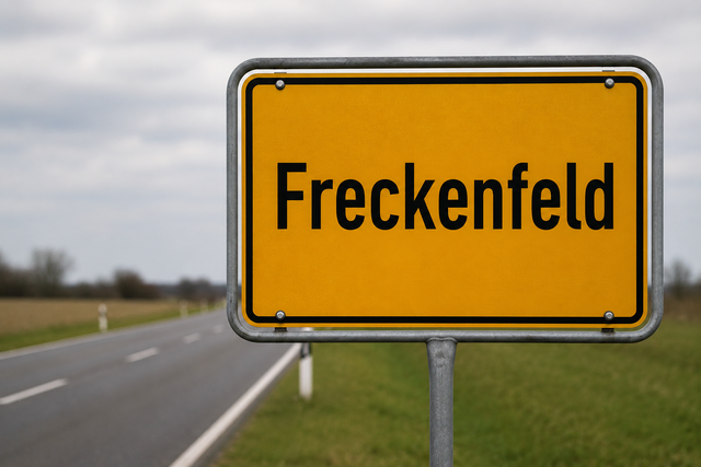 Ortschild Freckenfeld (bearbeitet mit KI) | Foto: Heike Schwitalla
