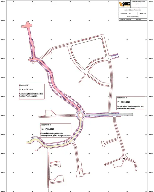 Asphaltdeckschicht in 3 Abschnitten | Foto: gerst Straßenbau