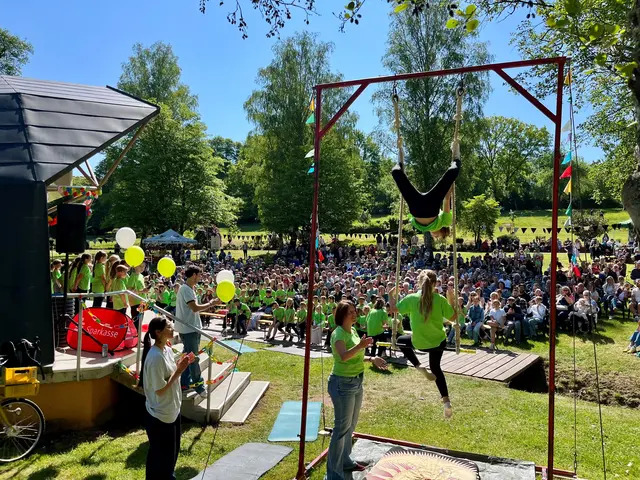 Unter anderem am Trapez zeigen die Grundschüler Ihr erlerntes Können in der Projektwoche "Zirkus Ramba Zamba". | Foto: Bastian Meyer