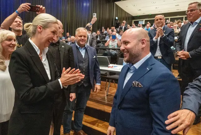 Frohnmaier war einst Weidels Sprecher, gilt als enger Vertrauter der Bundeschefin. | Foto: Stefan Puchner/dpa