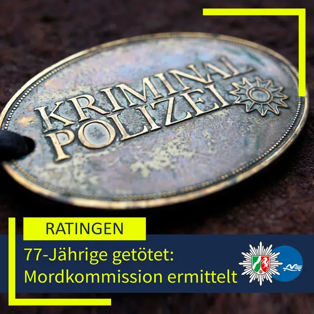 In einem Einfamilienhaus in Ratingen wurde eine 77‑jährige Frau getötet. Die Polizei ermittelt wegen eines Tötungsdelikts – die Tochter der Seniorin steht unter Tatverdacht. | Foto: Polizei Mettmann