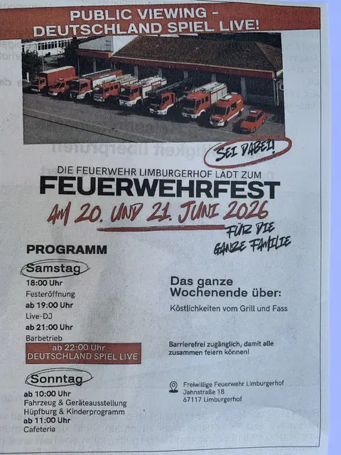 Das Feuerwehrfest in Limburgerhof findet am 20. und 21. Juni statt | Foto: Michael Sonnick
