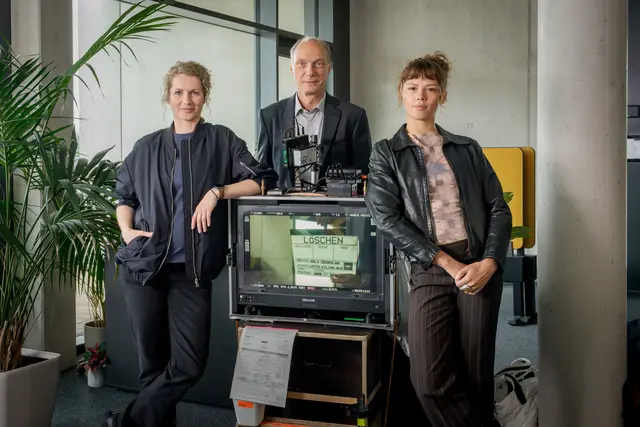 Tatort: Cornelia Gröschel, Martin Brambach und Lilja van der Zwaag drehen den neuen Dresden-Fall „Löschen“ (AT). | Foto: MDR Mitteldeutscher Rundfunk, Foto: Steffen Junghans