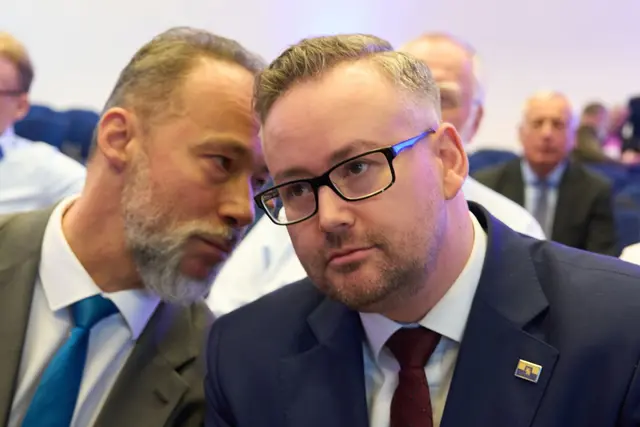 Sebastian Münzenmaier (r) kandidiert als AfD-Landeschef. Derzeit hat Jan Bollinger (l) das Amt inne. (Archivbild)  | Foto: Thomas Frey/dpa