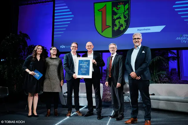 Mannheim wird mit dem TÜV Award „New Mobility City“ ausgezeichnet. Die Jury lobt das Zusammenspiel aus Mobilität, Klimaschutz und Stadtentwicklung. | Foto: Tobias Koch