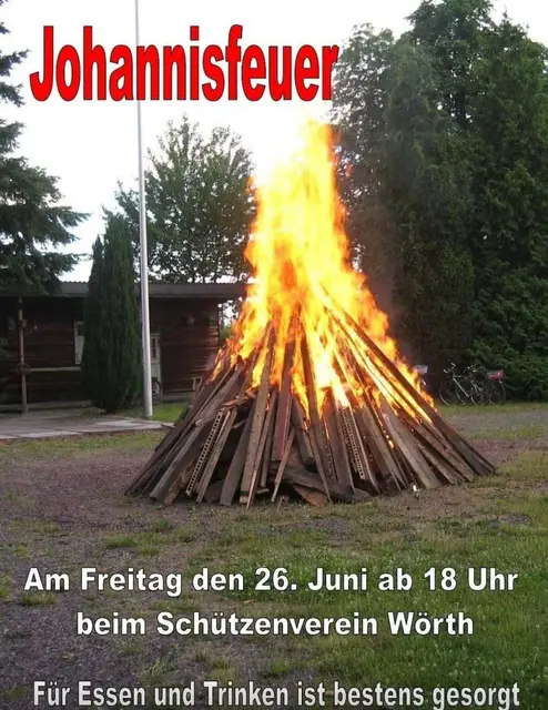 Johannisfeuer auf dem Vereinsgelände des Schützenvereins | Foto: Schützenverein 1960 Wörth e.V.