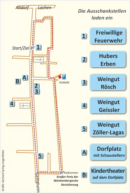 Duttweiler Kerwe: Plan der Ausschankstellen | Foto: Gerhard Syring-Lingenfelder