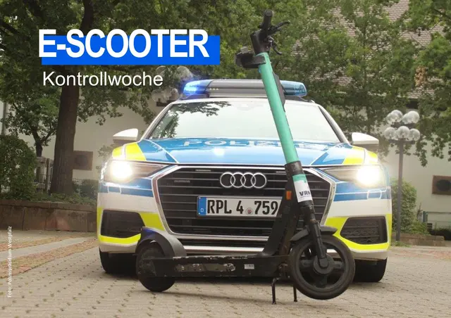Die Polizei kontrolliert in Kaiserslautern vom 22. bis 28. Juni verstärkt E-Scooter. Im Fokus stehen Verkehrssicherheit, Versicherung, Alkoholgrenze und die Einhaltung der Regeln im Straßenverkehr. | Foto: Polizeidirektion Kaiserslautern