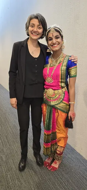 Salome Rebello mit Eshal Biju von der "Nisari Kalakshetra Tanzakademie" | Foto: “Ulmer Spatzen” & “The Singing Tree”
