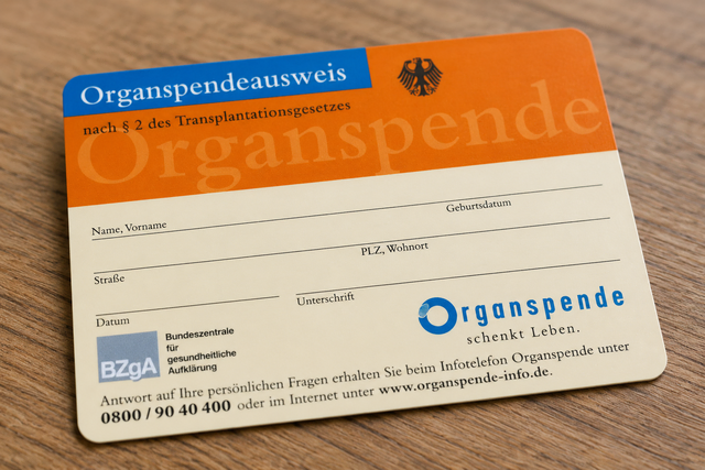 Organspendeausweis (Symbolfoto bearbeitet mit KI) | Foto: Heike Schwitalla